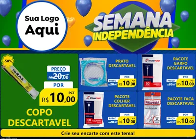 Modelo de Encarte para Encarte A4 Horizontal com o tema Semana da Independência para Embalagens