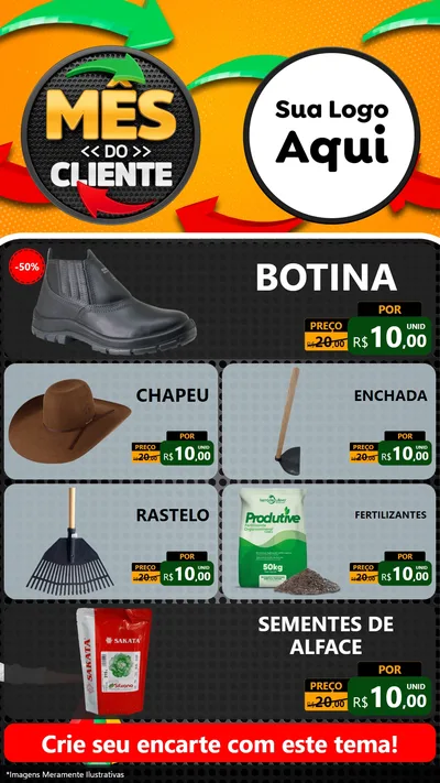 Modelo de TV para TV Vertical com o tema Mês do Cliente para Agropecuária