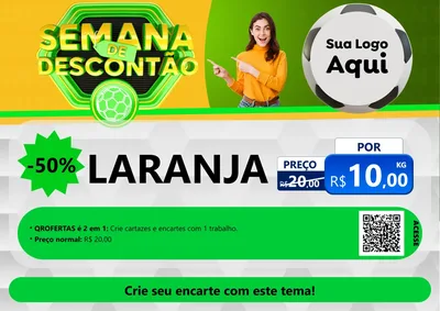 Modelo de Cartaz para Cartaz A4 Horizontal com o tema Semana de Descontão - Copa para Hortifrúti