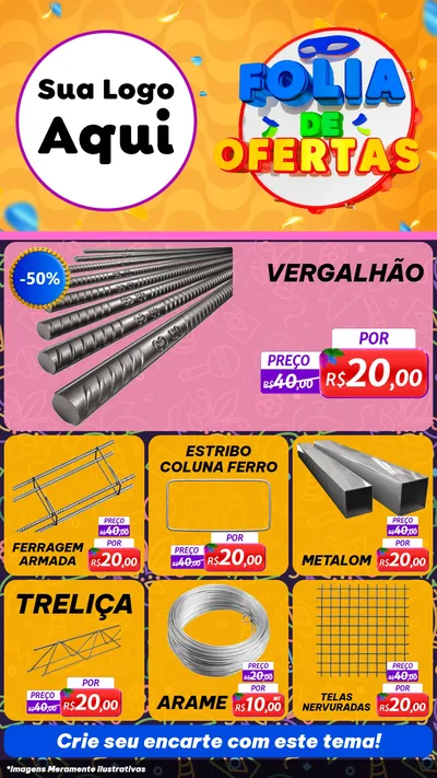 Modelo de Rede Social para Stories com o tema Folia de Ofertas para Ferragens