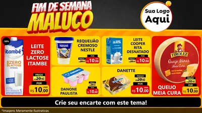 Modelo de TV para TV Horizontal com o tema Final de Semana Maluco para Frios e Laticínios