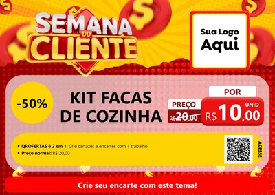 Modelo de Cartaz para Cartaz A4 Horizontal com o tema Semana do Cliente para Utilidades Domésticas