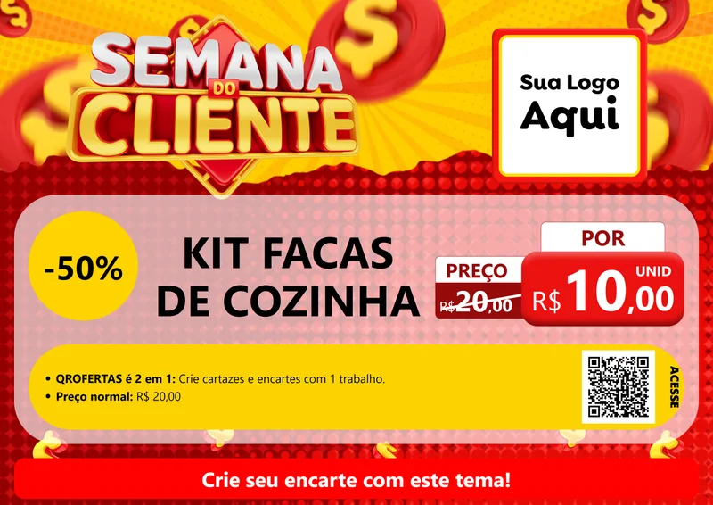 Modelo de Cartaz para Cartaz A4 Horizontal com o tema Semana do Cliente para Utilidades Domésticas
