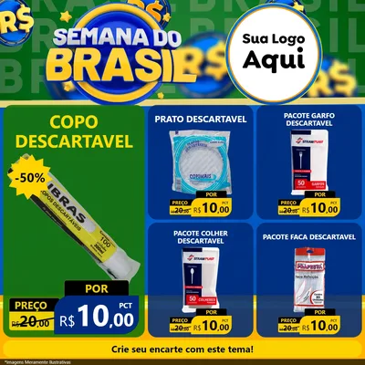 Modelo de Rede Social para Feed Facebook com o tema Semana Do Brasil para Embalagens