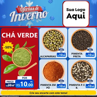 Modelo de Rede Social para Feed Facebook com o tema Ofertas de Inverno para Produtos Naturais