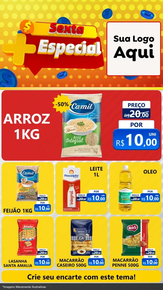 Modelo de Rede Social para Stories com o tema Sexta Mais Especial para Supermercado