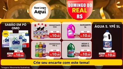 Modelo de TV para TV Horizontal com o tema Domingo do Real para Produtos de Limpeza