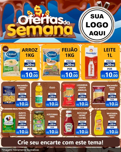 Modelo de Rede Social para Feed Instagram com o tema Ofertas da Semana - Páscoa para Supermercado