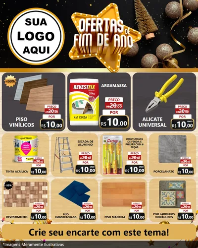 Modelo de Rede Social para Feed Instagram com o tema Ofertas de Fim de Ano para Material para Construção