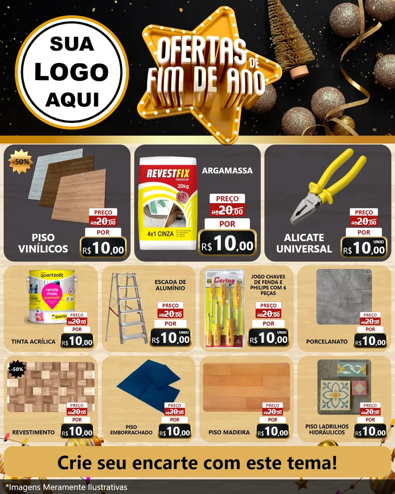 Modelo de Rede Social para Feed Instagram com o tema Ofertas de Fim de Ano para Material para Construção