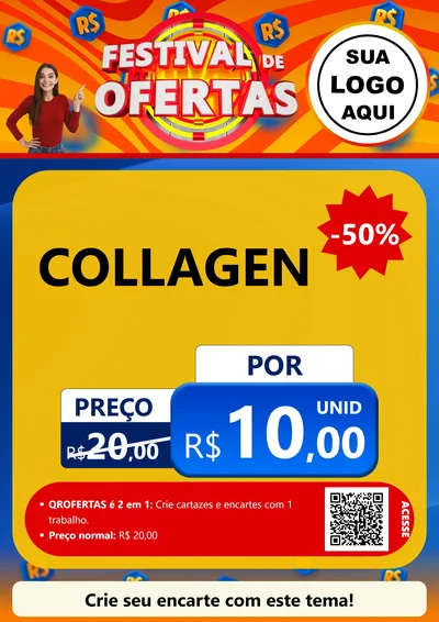 Modelo de Cartaz para Cartaz A4 Vertical com o tema Festival de Ofertas para Suplementos alimentares