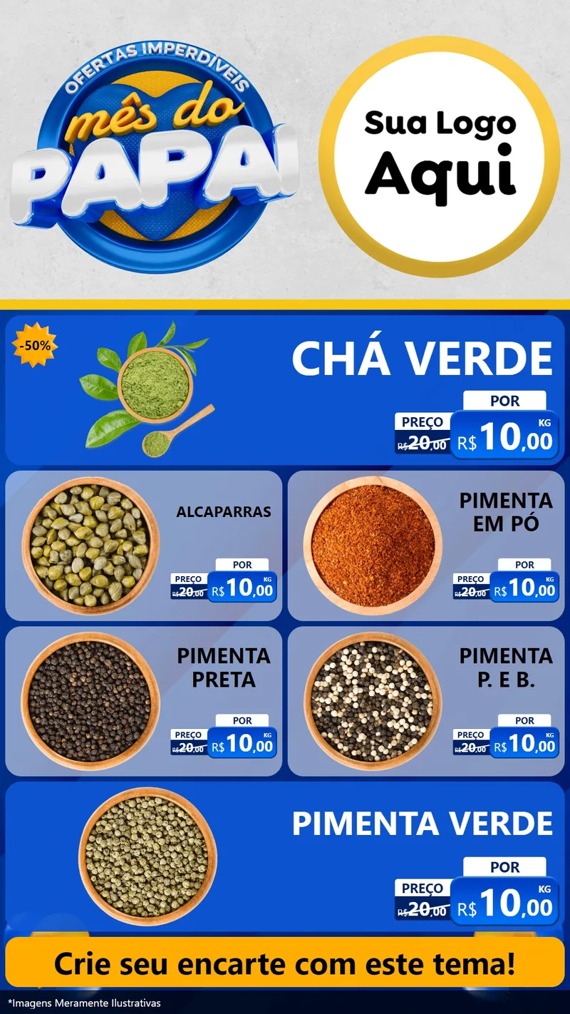 Modelo de TV para TV Vertical com o tema Ofertas Imperdíveis Mês Do Papai para Produtos Naturais