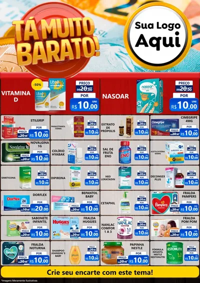 Modelo de Encarte para Encarte A4 Vertical com o tema Está Muito Barato para Farmácia