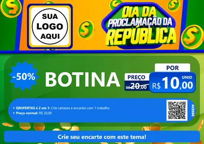 Modelo de Cartaz para Cartaz A4 Horizontal com o tema Dia Da Proclamação da República para Agropecuária