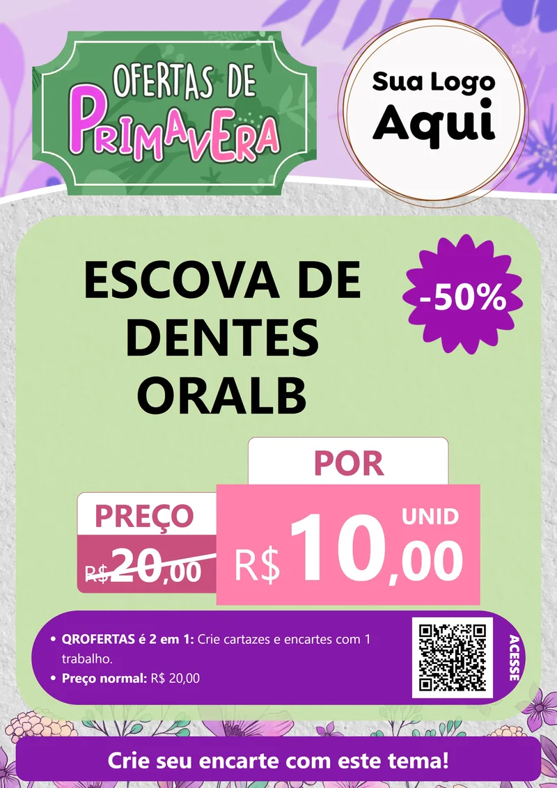 Modelo de Cartaz para Cartaz A4 Vertical com o tema Ofertas de Primavera para Higiene Pessoal