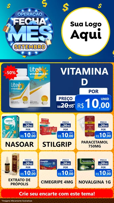 Modelo de Rede Social para Stories com o tema Operação Fecha Mês Setembro para Farmácia