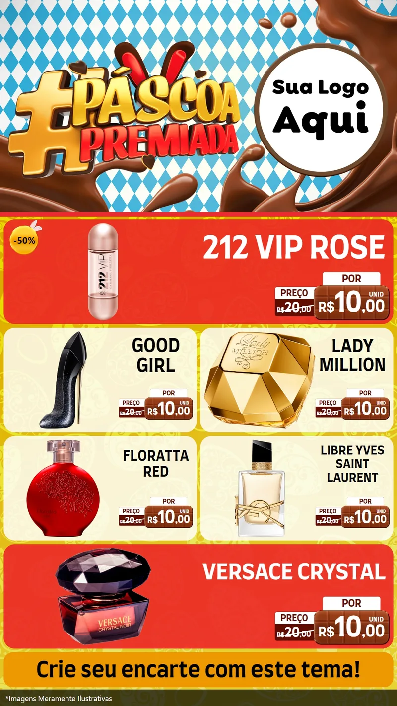 Modelo de TV para TV Vertical com o tema Páscoa Premiada para Perfumes