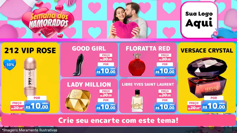 Modelo de TV para TV Horizontal com o tema Semana dos Namorados para Perfumes