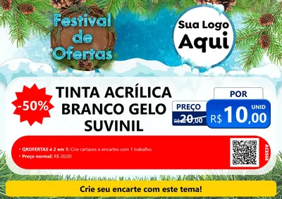 Modelo de Cartaz para Cartaz A4 Horizontal com o tema Festival de Ofertas - Inverno para Tintas e Ferramentas