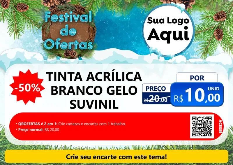 Modelo de Cartaz para Cartaz A4 Horizontal com o tema Festival de Ofertas - Inverno para Tintas e Ferramentas