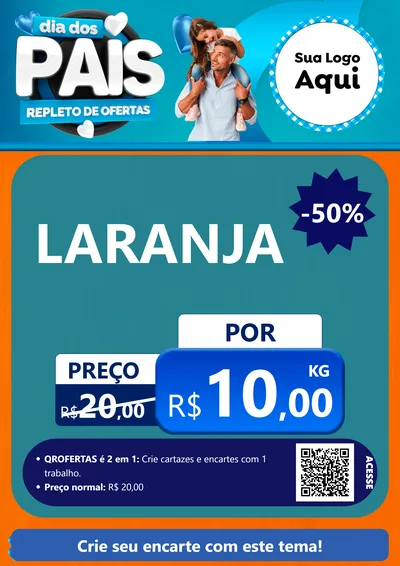 Modelo de Cartaz para Cartaz A4 Vertical com o tema Dia Dos Pais Repleto de Ofertas para Hortifrúti