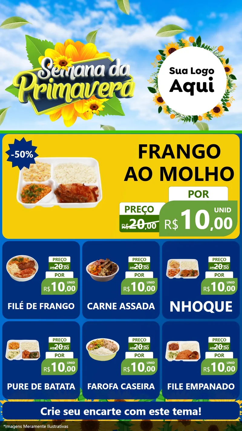 Modelo de Rede Social para Stories com o tema Semana da Primavera para Restaurante