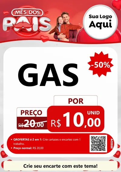 Modelo de Cartaz para Cartaz A4 Vertical com o tema Mês dos Pais para Água e gás