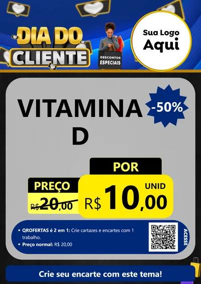 Modelo de Cartaz para Cartaz A4 Vertical com o tema Dia Do Cliente para Farmácia