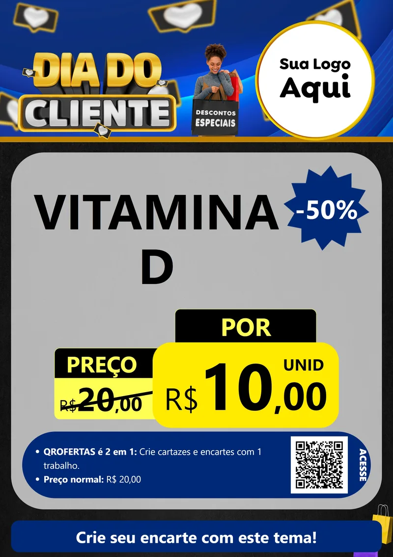 Modelo de Cartaz para Cartaz A4 Vertical com o tema Dia Do Cliente para Farmácia