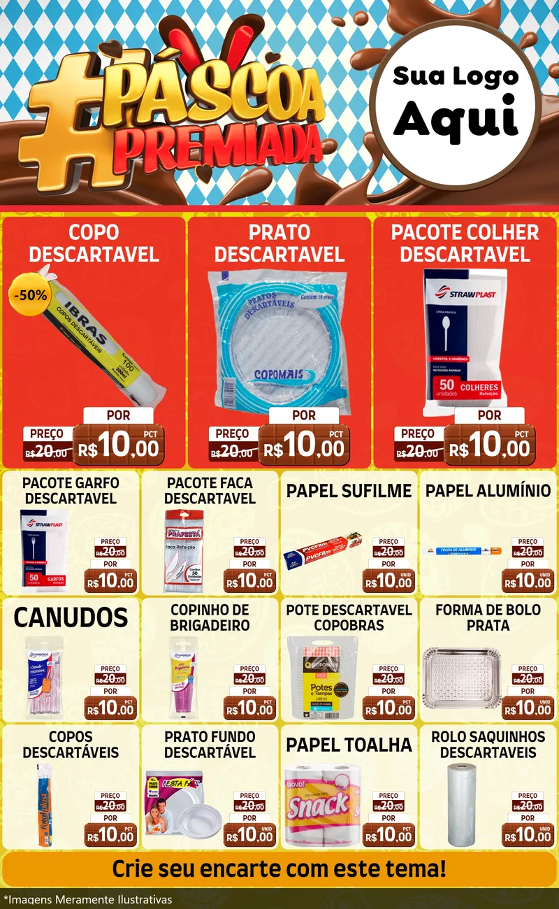 Modelo de Encarte para Encarte Grande com o tema Páscoa Premiada para Embalagens
