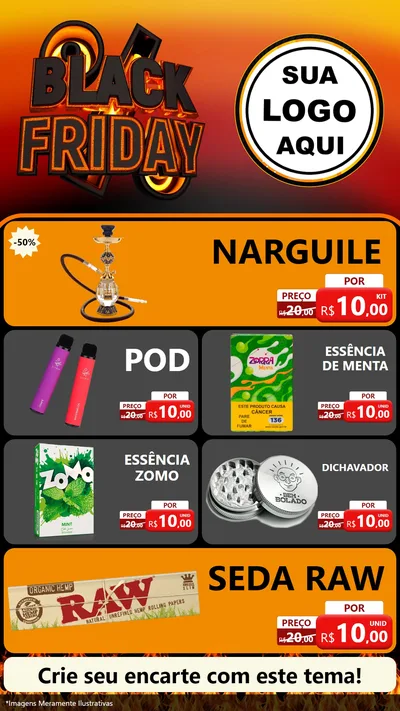 Modelo de TV para TV Vertical com o tema Black Friday para Tabacaria