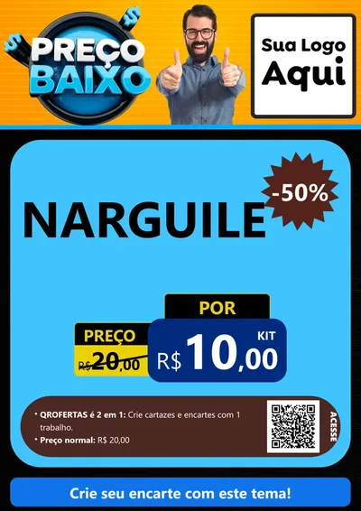 Modelo de Cartaz para Cartaz A4 Vertical com o tema Preço Baixo para Tabacaria