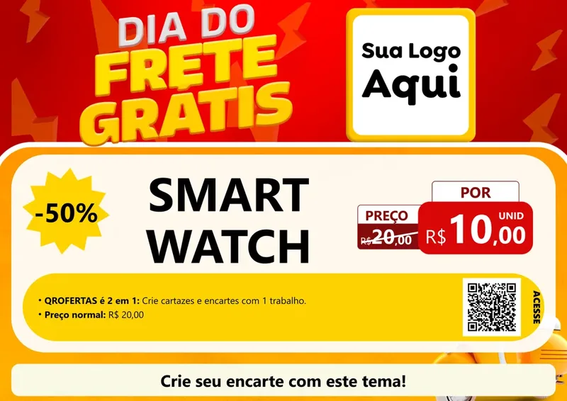 Modelo de Cartaz para Cartaz A4 Horizontal com o tema Dia do Frete Grátis para Informática