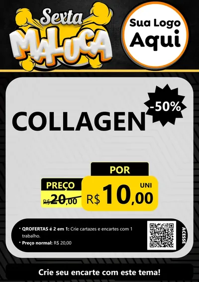 Modelo de Cartaz para Cartaz A4 Vertical com o tema Sexta Maluca para Suplementos alimentares
