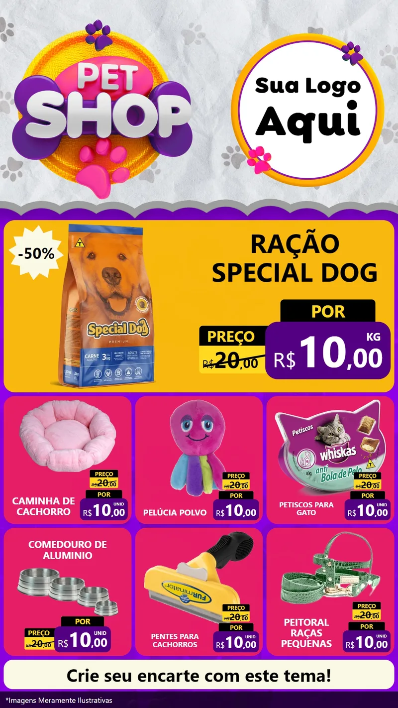 Modelo de Rede Social para Stories com o tema Pet Shop para Pet Shop