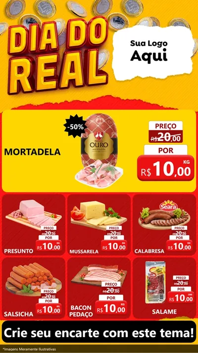 Modelo de Rede Social para Stories com o tema Dia Do Real para Frios e Laticínios