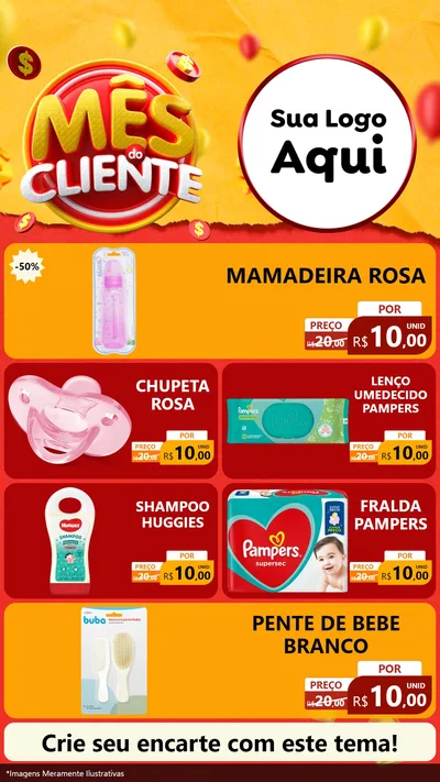 Modelo de TV para TV Vertical com o tema Mês do Cliente para Bebês