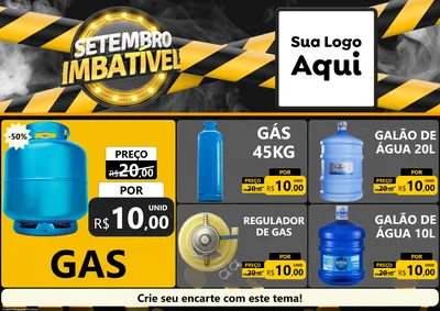Modelo de Encarte para Encarte A4 Horizontal com o tema Setembro Imbatível para Água e gás