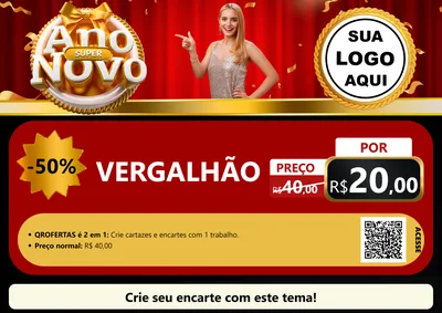 Modelo de Cartaz para Cartaz A4 Horizontal com o tema Super Ano Novo para Ferragens