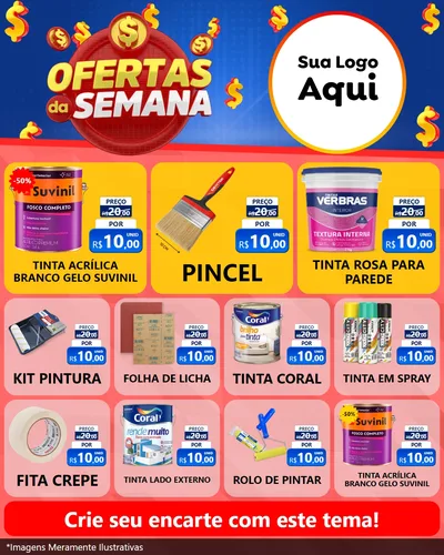 Modelo de Rede Social para Feed Instagram com o tema Ofertas Da Semana para Tintas e Ferramentas