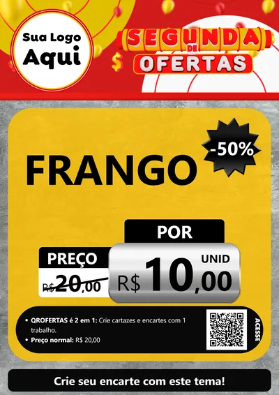 Modelo de Cartaz para Cartaz A4 Vertical com o tema Segunda de Ofertas para Assados