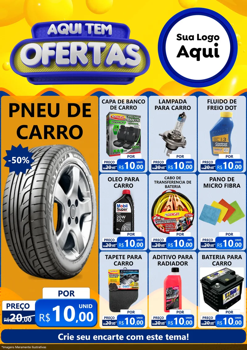 Modelo de Encarte para Encarte A4 Vertical com o tema Aqui Tem Ofertas para Auto peças