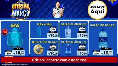 Modelo de TV para TV Horizontal com o tema Ofertas de Março para Água e gás