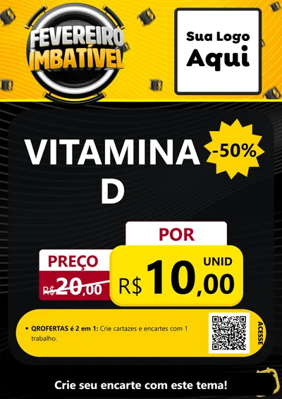 Modelo de Cartaz para Cartaz A4 Vertical com o tema Fevereiro Imbatível para Farmácia