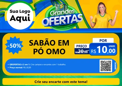 Modelo de Cartaz para Cartaz A4 Horizontal com o tema Grandes Ofertas para Produtos de Limpeza