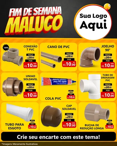 Modelo de Rede Social para Feed Instagram com o tema Final de Semana Maluco para Tubos e conexões