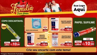 Modelo de TV para TV Horizontal com o tema Alegria em Família Super Ofertas - Natal para Embalagens