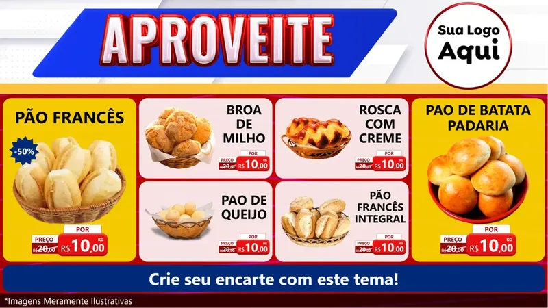 Modelo de TV para TV Horizontal com o tema Aproveite para Padaria