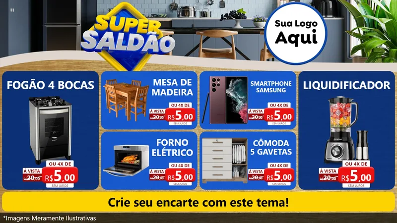 Modelo de TV para TV Horizontal com o tema Super Saldão para Móveis e Eletro