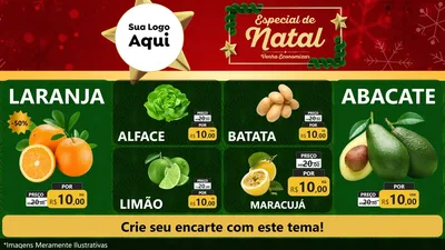 Modelo de TV para TV Horizontal com o tema Especial de Natal para Hortifrúti